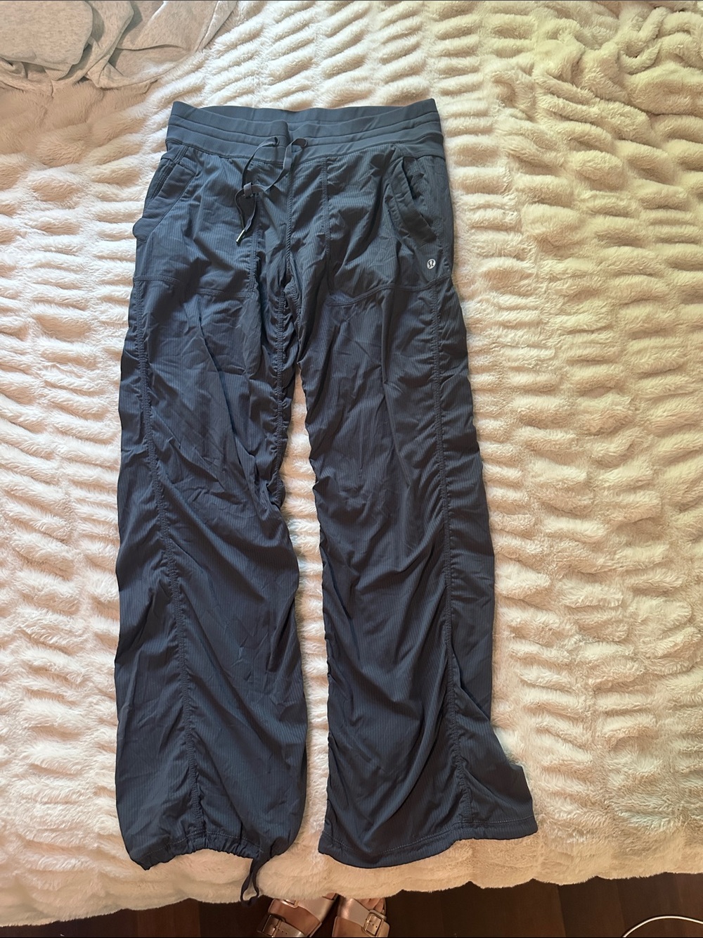 Lululemon Dance Studio Wide Leg Dark Gray Drawstring Yoga Pants size 8